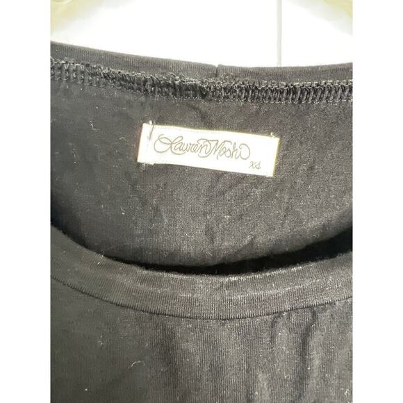 Lauren Moshi Black Tunic Length Tank "Love Conquers All" Graphic Size XS - Picture 4 of 7